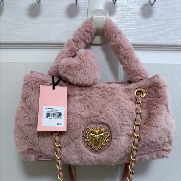 NWT Juicy Couture Love Furry Friends Satchel in Dusty Blush